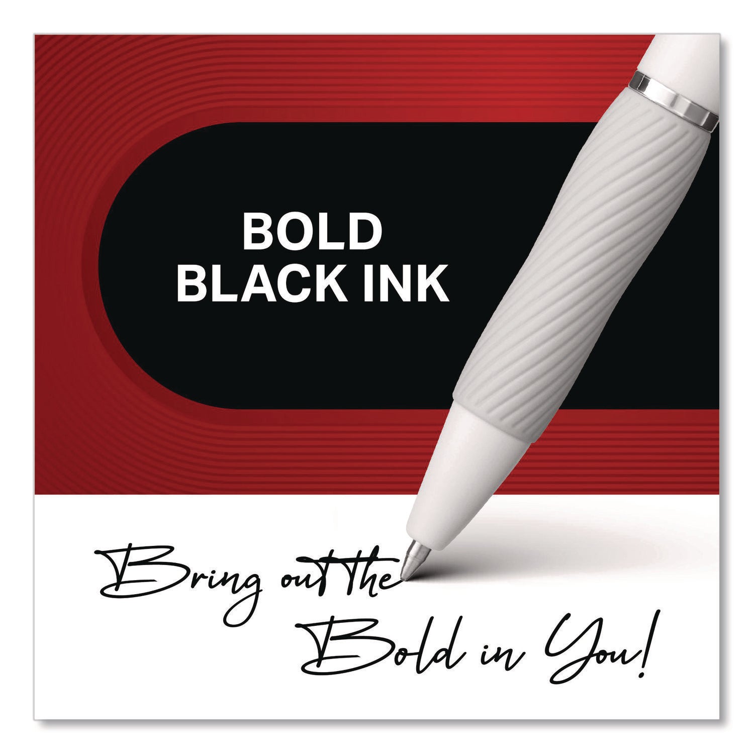 S-Gel, Gel Pens, Medium Point (0.7mm), Pearl White Body, Black Gel Ink Pens, 4 Count