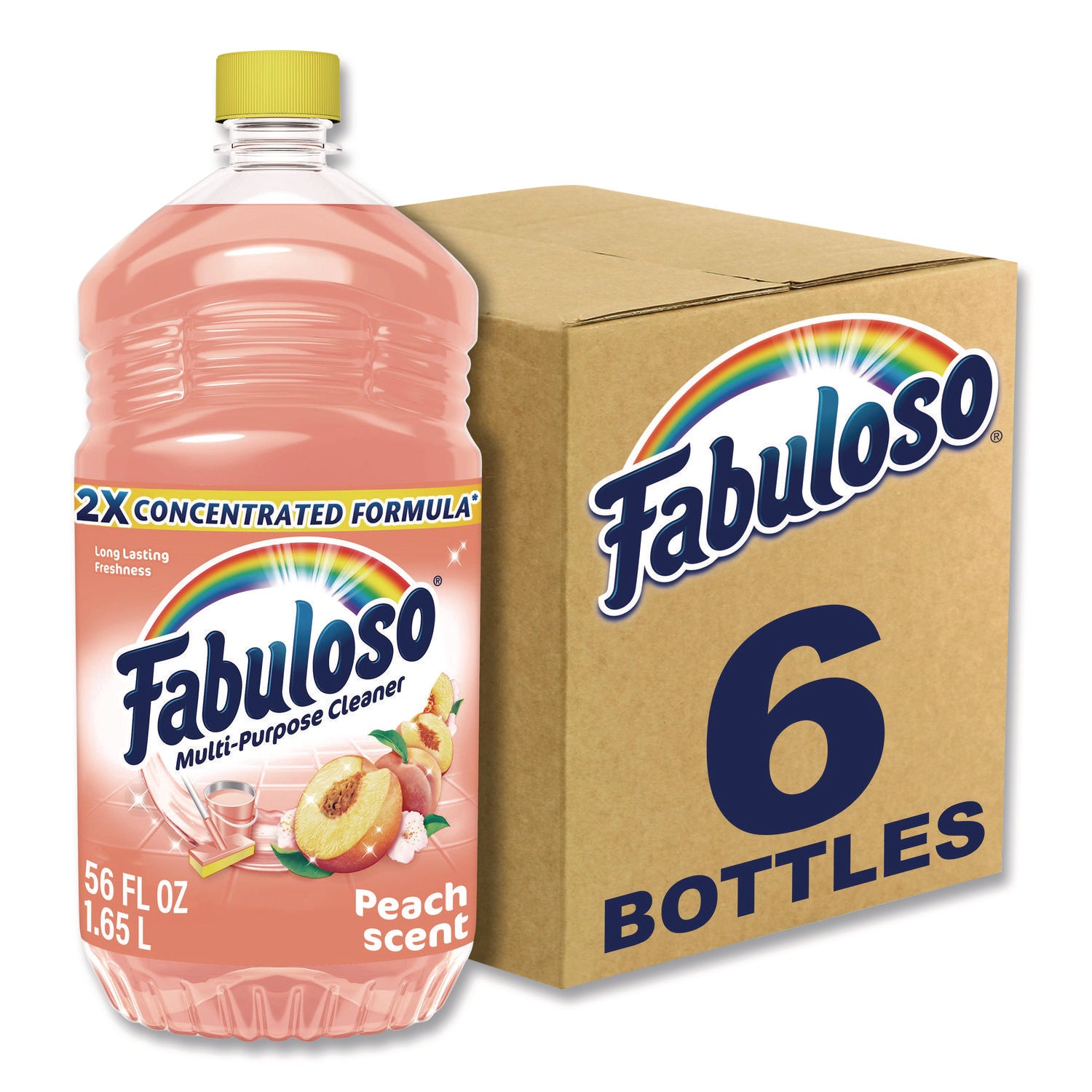 Multi-Use Cleaner, Peach Scent, 56 oz Bottle, 6/Carton
