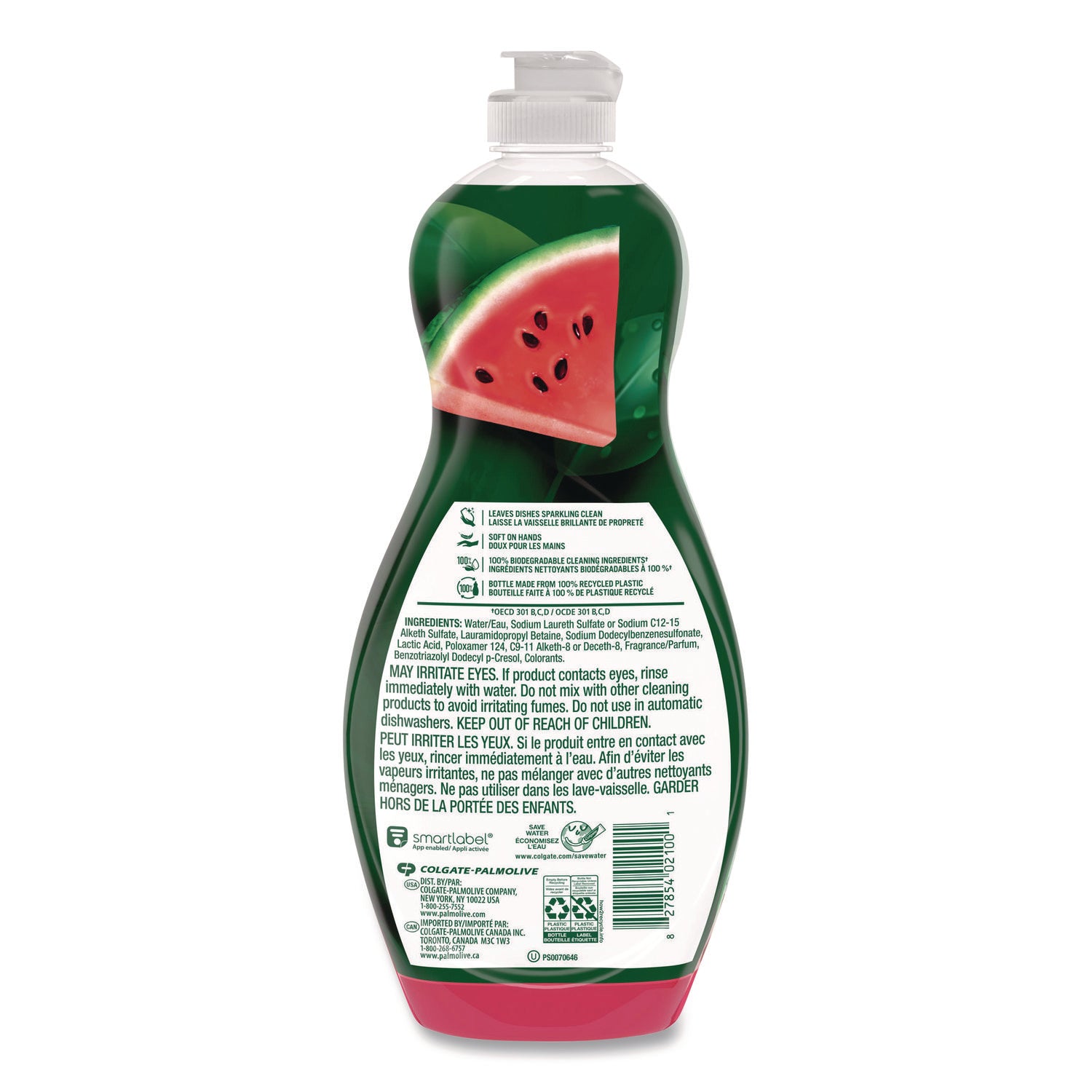 Dishwashing Liquid, Watermelon Scent, 20 oz Bottle, 9/Carton