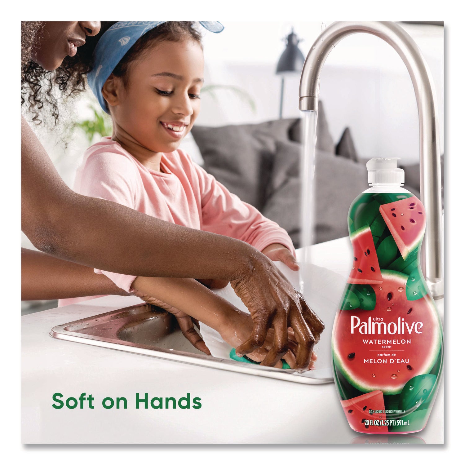Dishwashing Liquid, Watermelon Scent, 20 oz Bottle, 9/Carton