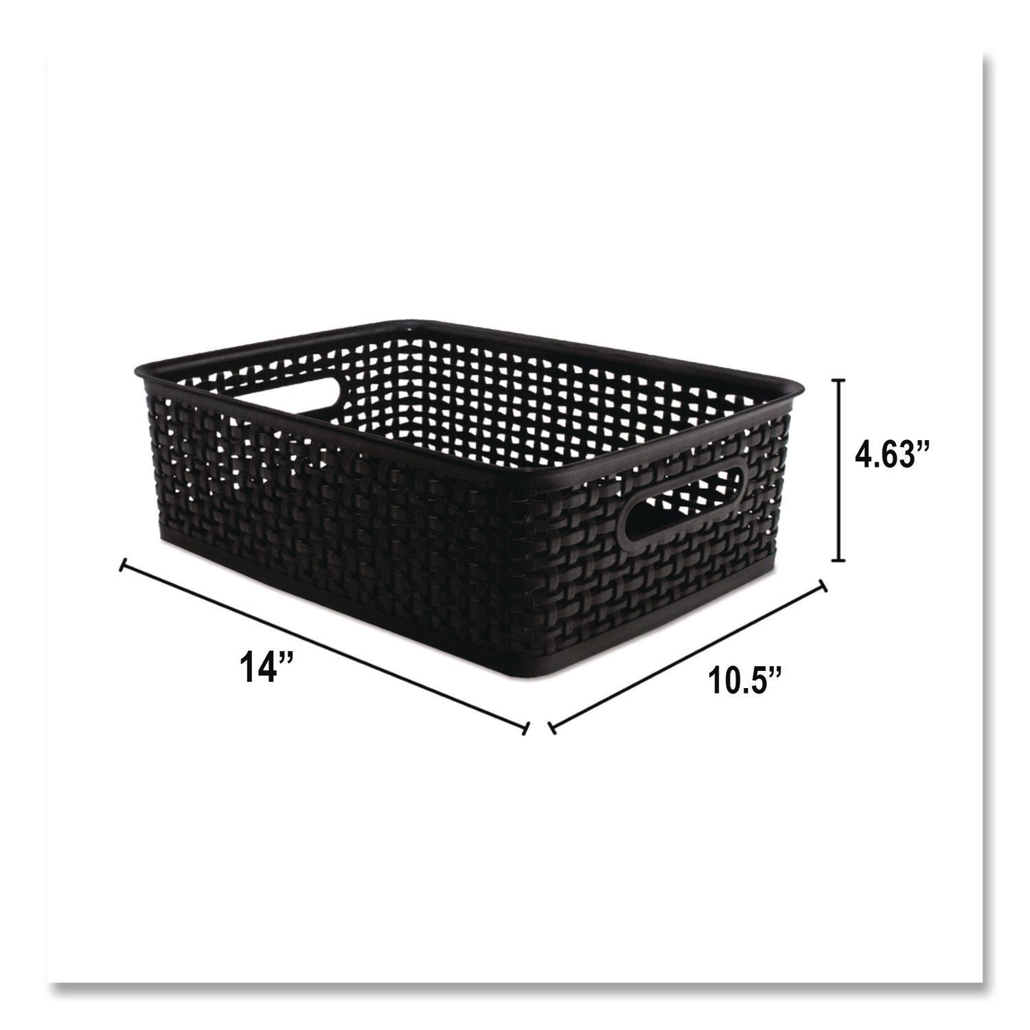 Plastic Weave Bin, Medium, Black