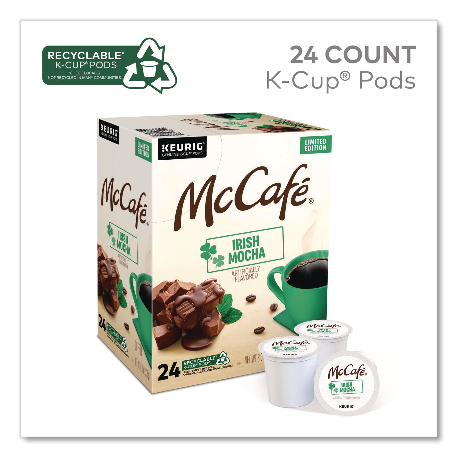 McCaf&eacute;&reg; K-Cup Irish Mocha - Compatible with K-Cup Brewer - Light - K-Cup - Irish Mocha - 24 / Box