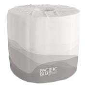 Pacific Blue Basic Standard Roll Toilet Paper - 2 Ply - 4" Width x 4" Length - 550 Sheets/Roll - Embossed - White - 80 / Carton