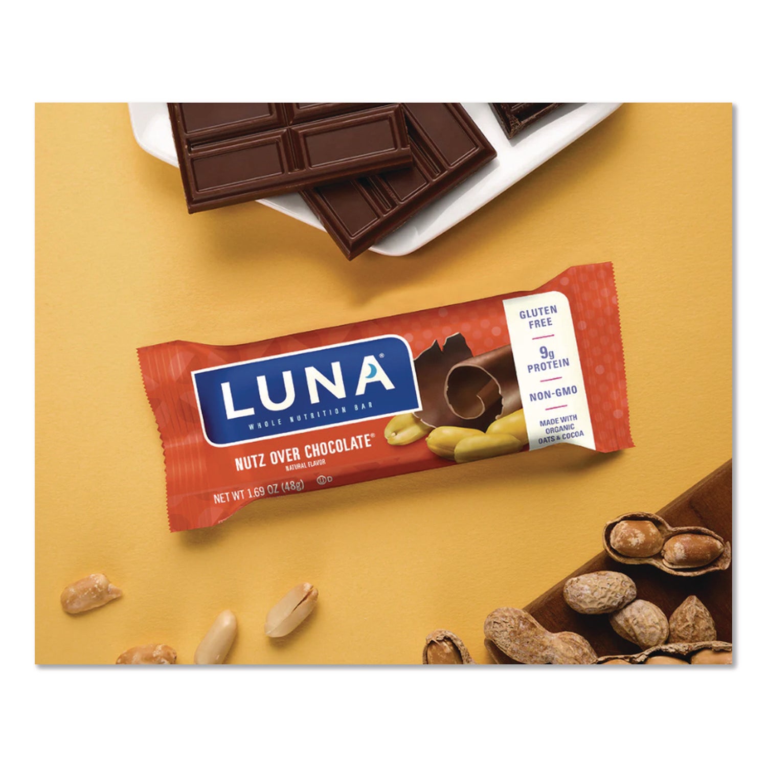 Whole Nutrition Bar, Nutz Over Chocolate, 1.69 Oz Bar, 15 Bars/box