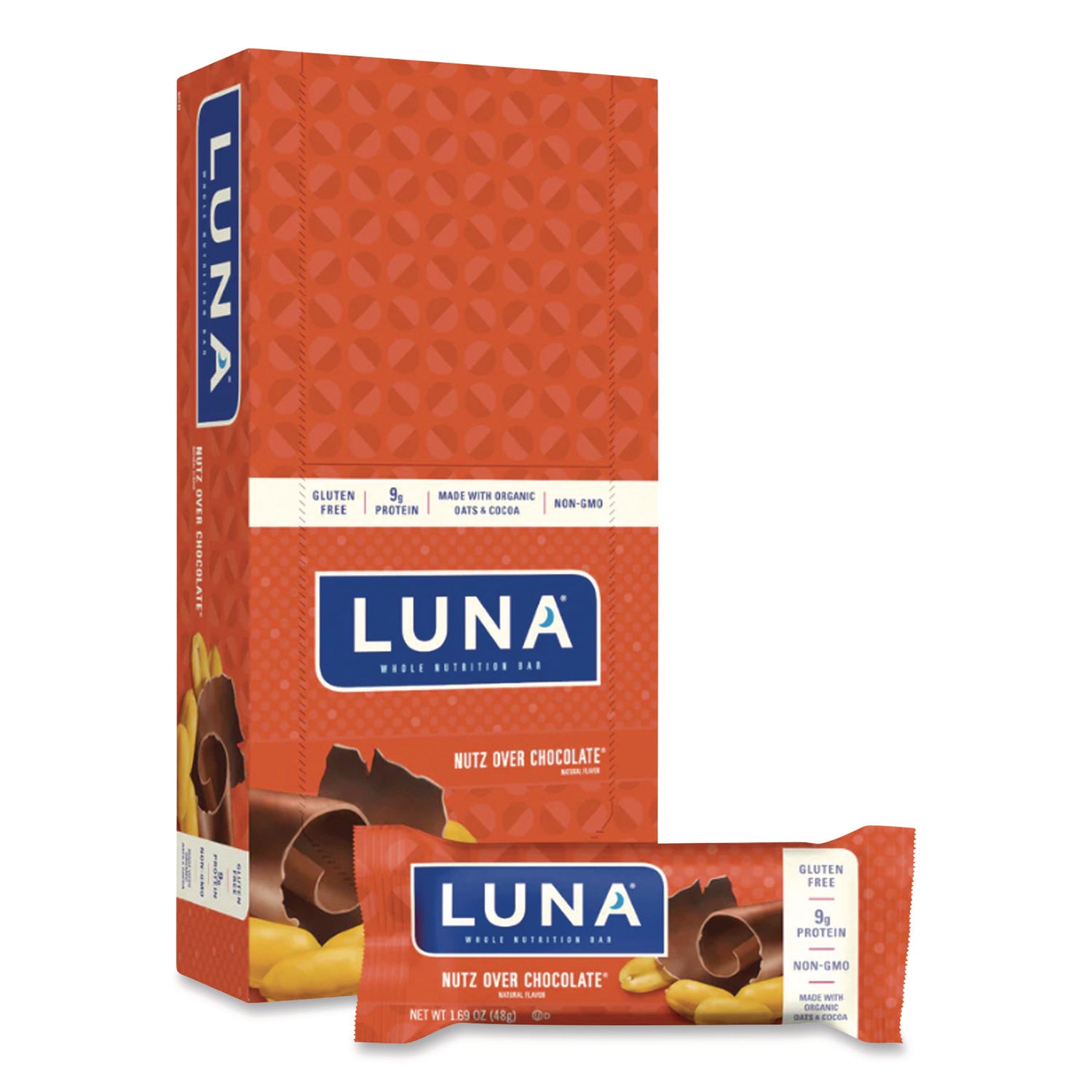 Whole Nutrition Bar, Nutz Over Chocolate, 1.69 Oz Bar, 15 Bars/box