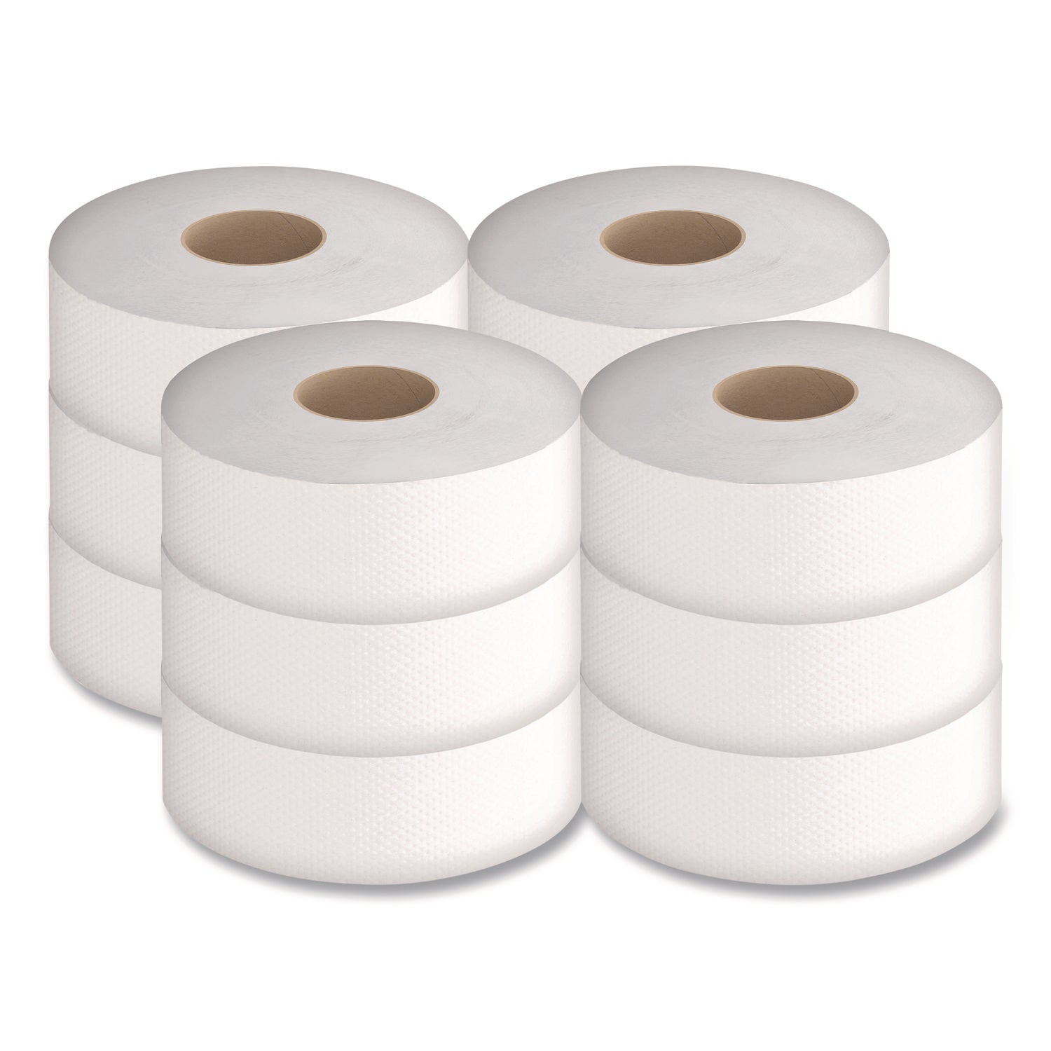 Select Jumbo Bath Tissue, Septic-Safe, 1-Ply, White, 3.3" x 2,000 ft, 12 Rolls/Carton