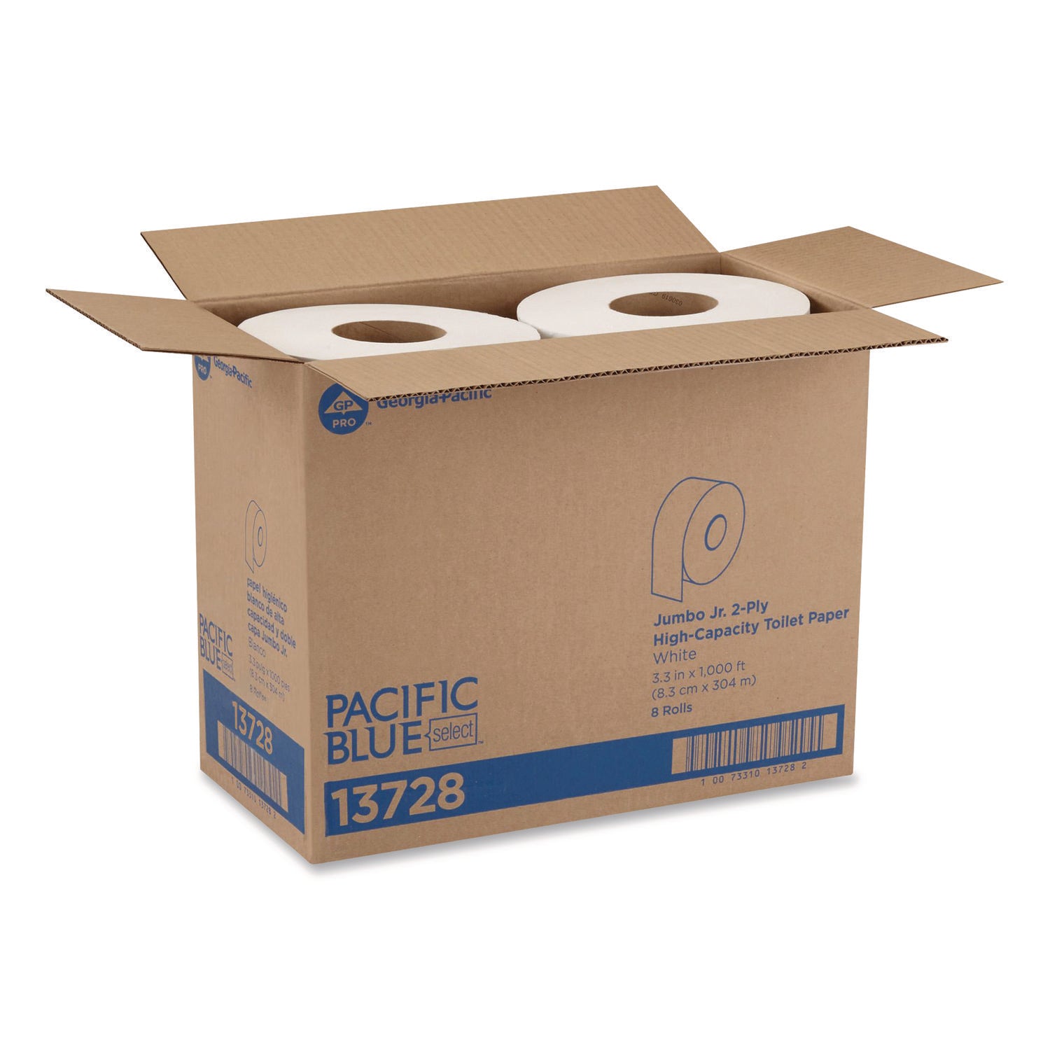 2 Ply1000 ft Length - 9" Roll Diameter - White - 8 / Carton