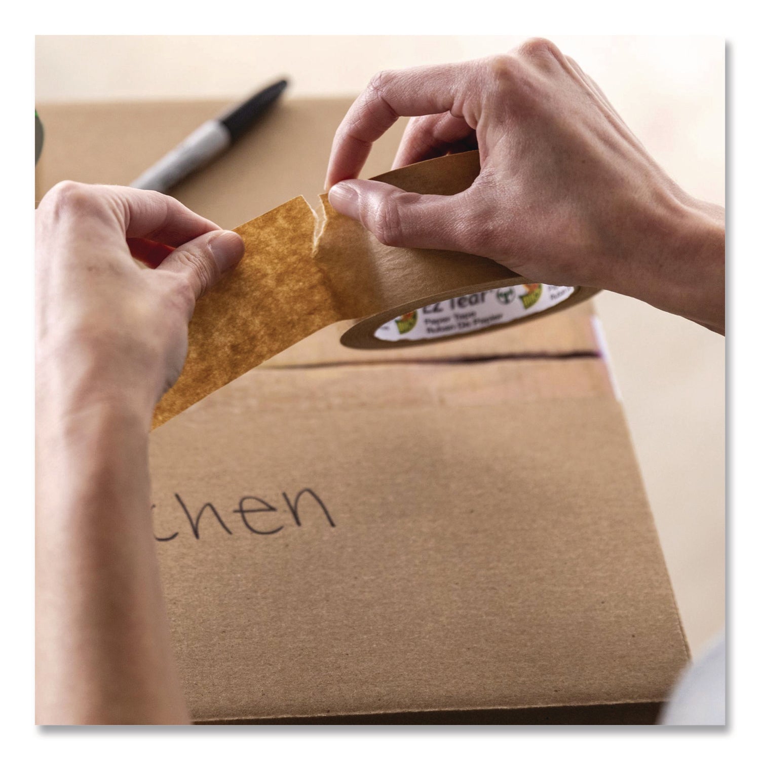 25 yd Length x 1.88" Width - Kraft - Paper - Kraft Paper Backing - Rubber Adhesive - For Packaging, Labeling, Sealing - 1 Each