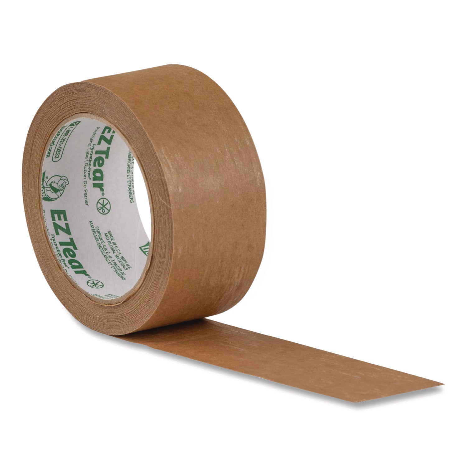 25 yd Length x 1.88" Width - Kraft - Paper - Kraft Paper Backing - Rubber Adhesive - For Packaging, Labeling, Sealing - 1 Each