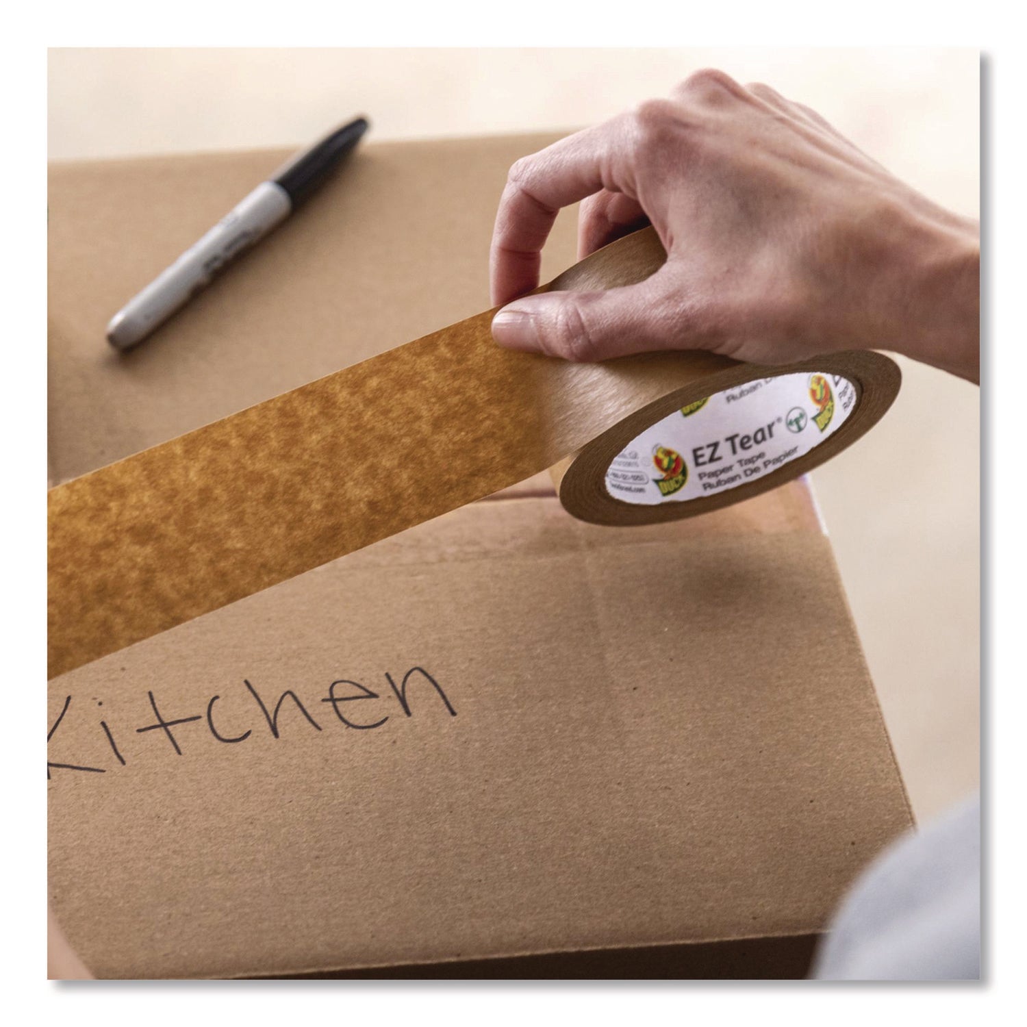 25 yd Length x 1.88" Width - Kraft - Paper - Kraft Paper Backing - Rubber Adhesive - For Packaging, Labeling, Sealing - 1 Each