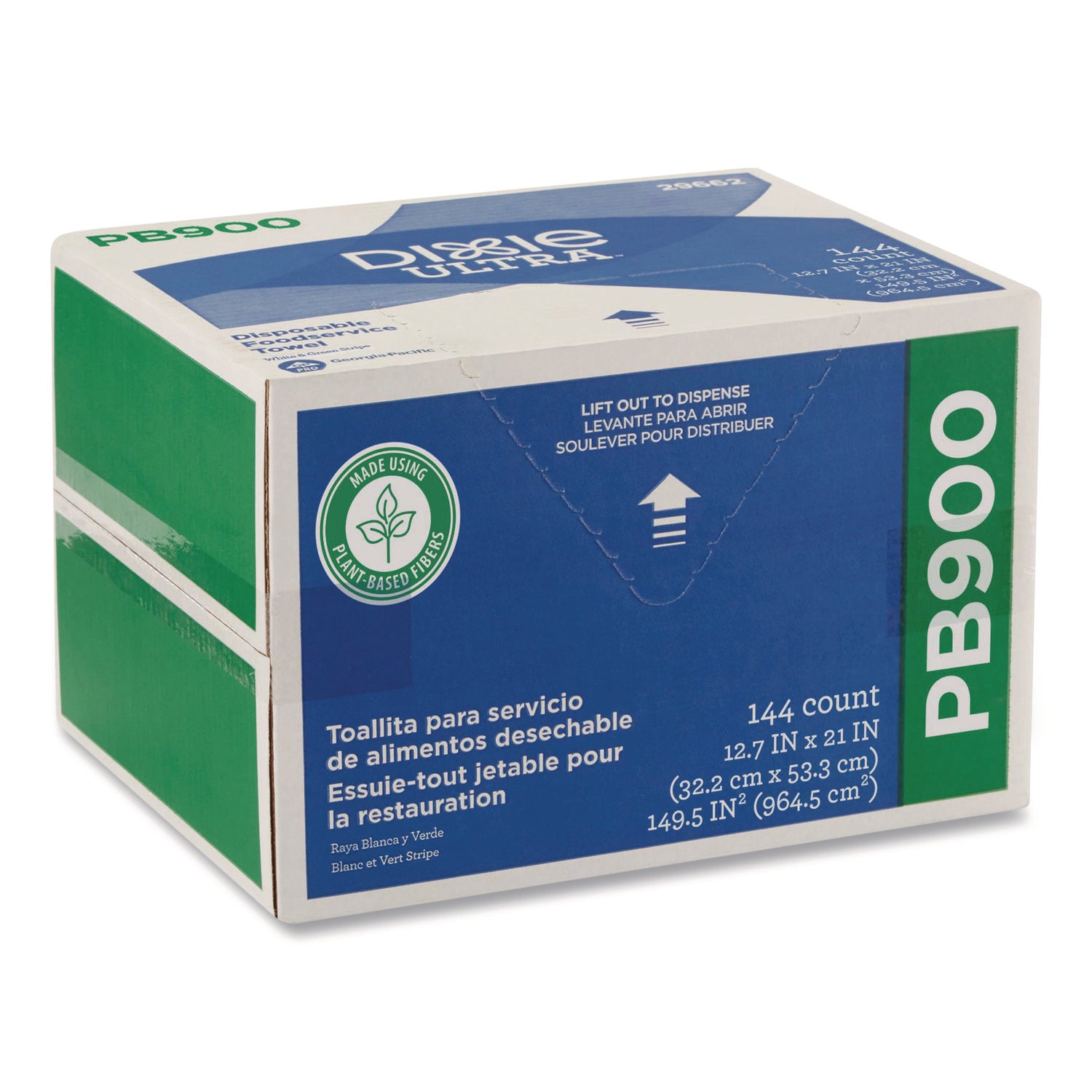 Dine-A-Cloth FLAX Foodservice Wipers, 1-Ply, 12.75 x 21, White, 144/Box