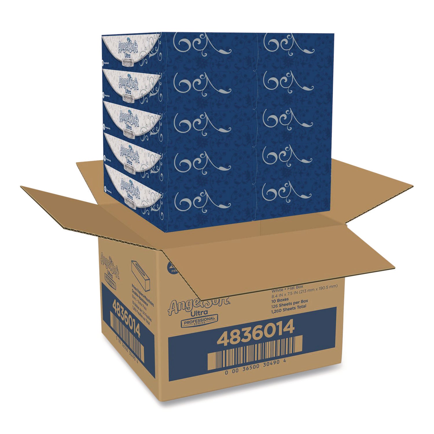 2 Ply - 7.40" Width x 8.80" Length - White - 125/Box - 10 / Carton