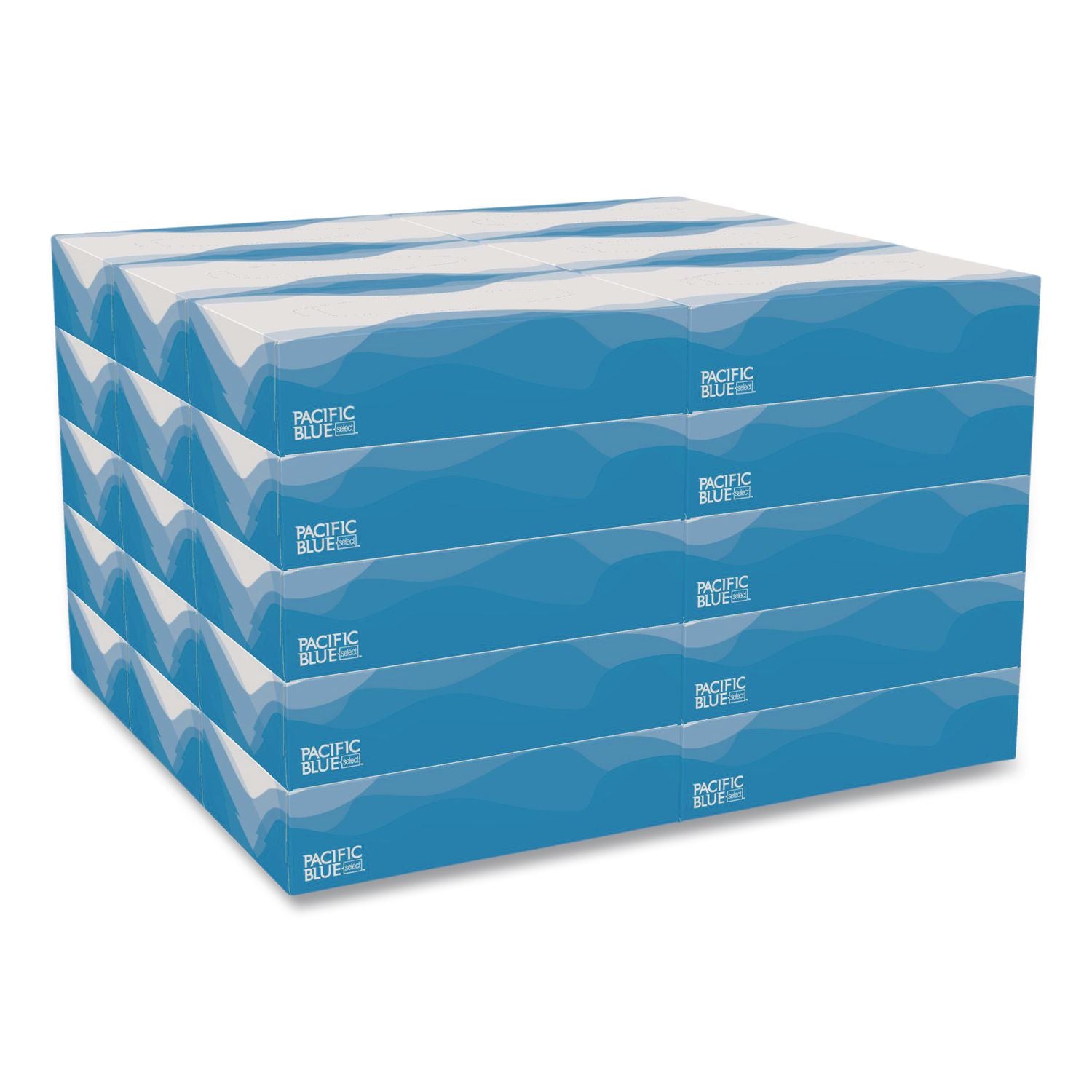 Pacific Blue Select Facial Tissue by GP Pro - Flat Box - 2 Ply - 8.33" Width x 8" Length - White - Paper/ - 100 / Box