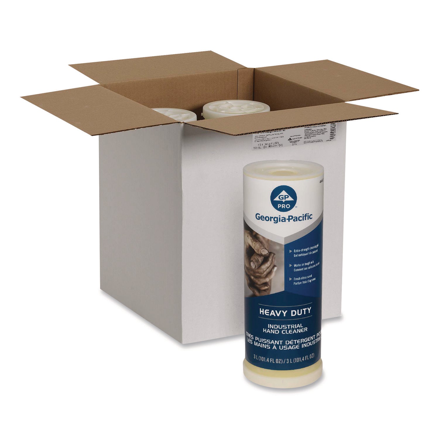 Citrus Scent - 3.17 quart - Grime Remover, Soil Remover, Tar Remover, Paint Remover, Lacquer Remover - Hand, Skin - Clear - Heavy Duty, Non-greasy, Site Window, Fast Acting - 4 / Carton
