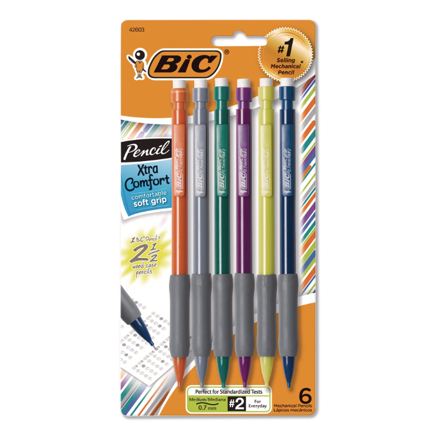 Matic Grip® Mechanical Pencils, 0.7mm, Pack of 6