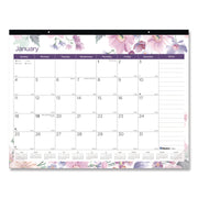 Julian Dates - Monthly - 12 Month - January 2026 to December 2026 - 1 Month Single Page Layout - 22" x 17" Sheet Size - Desk Pad - Floral - Fiber - Notes Area, Tear-off, Moon Phases, Holiday Listing, Reference Calendar, Unruled Daily Block - 1 Each