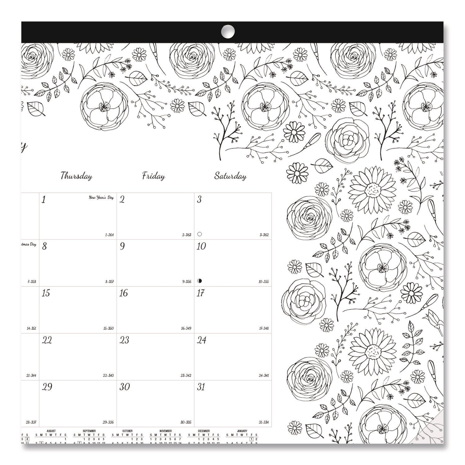 Monthly - January 2026 to December 2026 - 1 Month Single Page Layout - Desk Pad - White - Chipboard - 10.9" Height x 17.8" Width - Tear-off, Notes Area, Eco-friendly, Eyelet - 1 Each