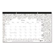 Monthly - January 2026 to December 2026 - 1 Month Single Page Layout - Desk Pad - White - Chipboard - 10.9" Height x 17.8" Width - Tear-off, Notes Area, Eco-friendly, Eyelet - 1 Each