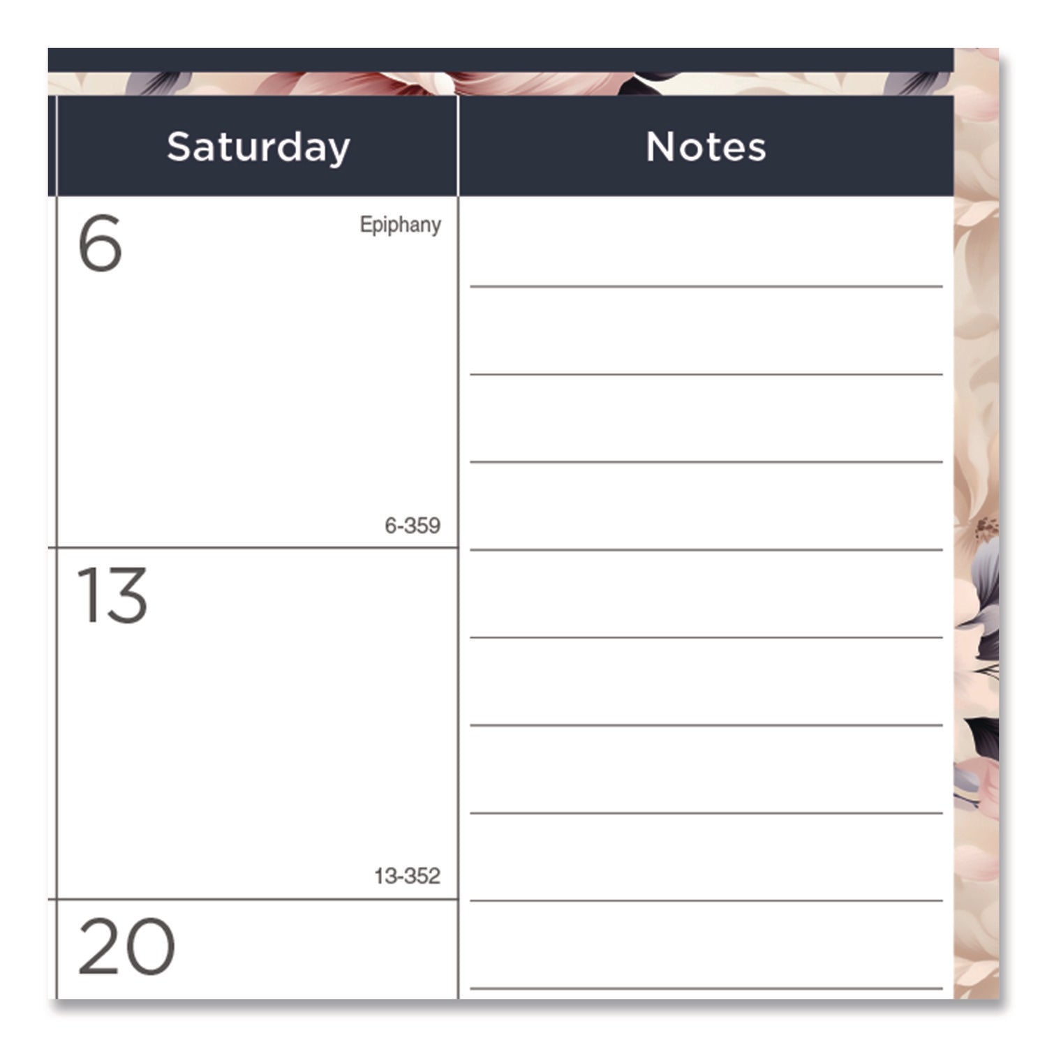 Blueline Abstract Floral Monthly Desk Pad