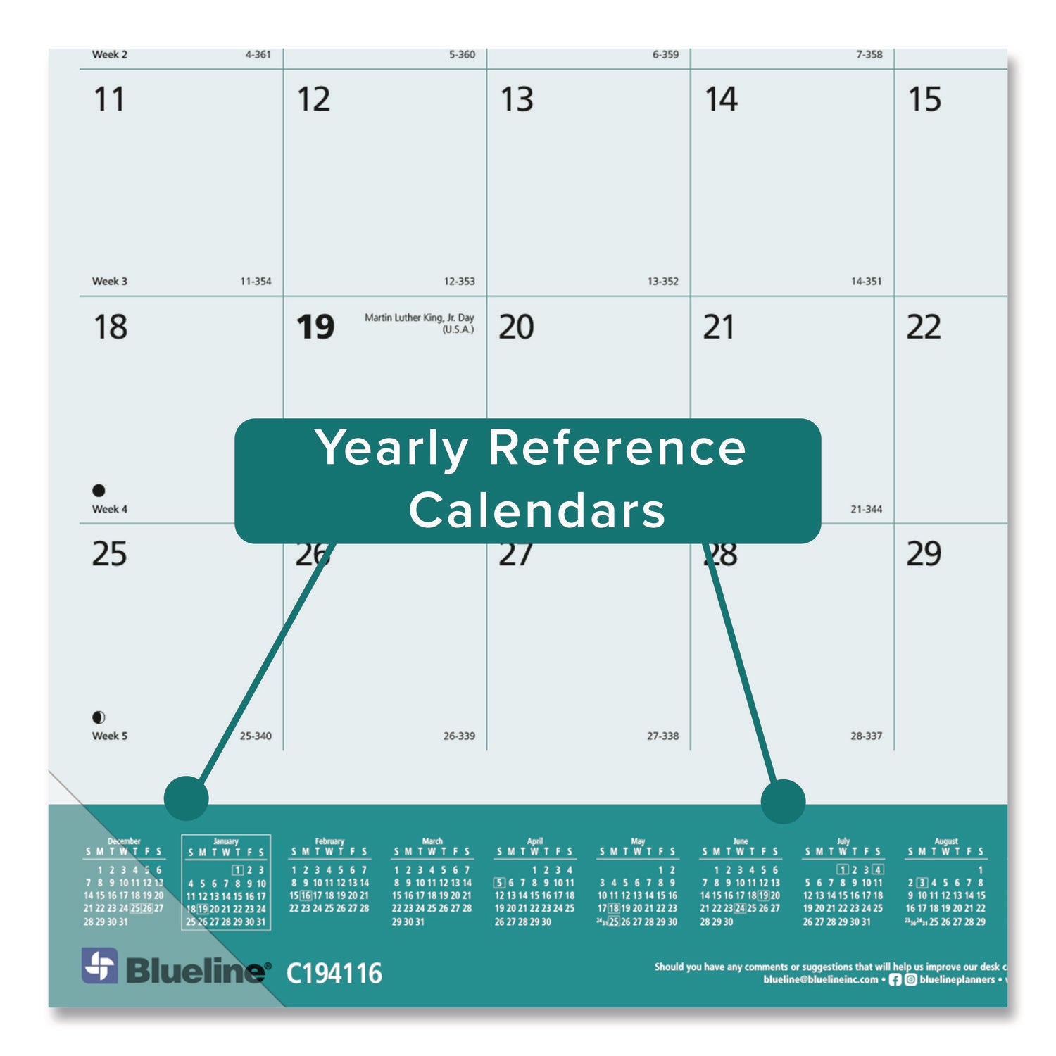 Blueline Man's Best Friend Dogs Desk Pad Calendar