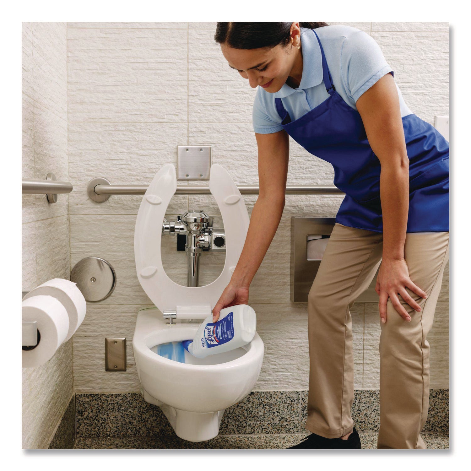 Professional Lysol Power Toilet Bowl Cleaner - For Nonporous Surface, Hard Surface, Restroom, Toilet Bowl - 32 fl oz (1 quart) - Wintergreen Scent - Recommended For: Stain Remover, Soil Remover, Limescale Remover - Disinfectant - Clear - 12 / Carton