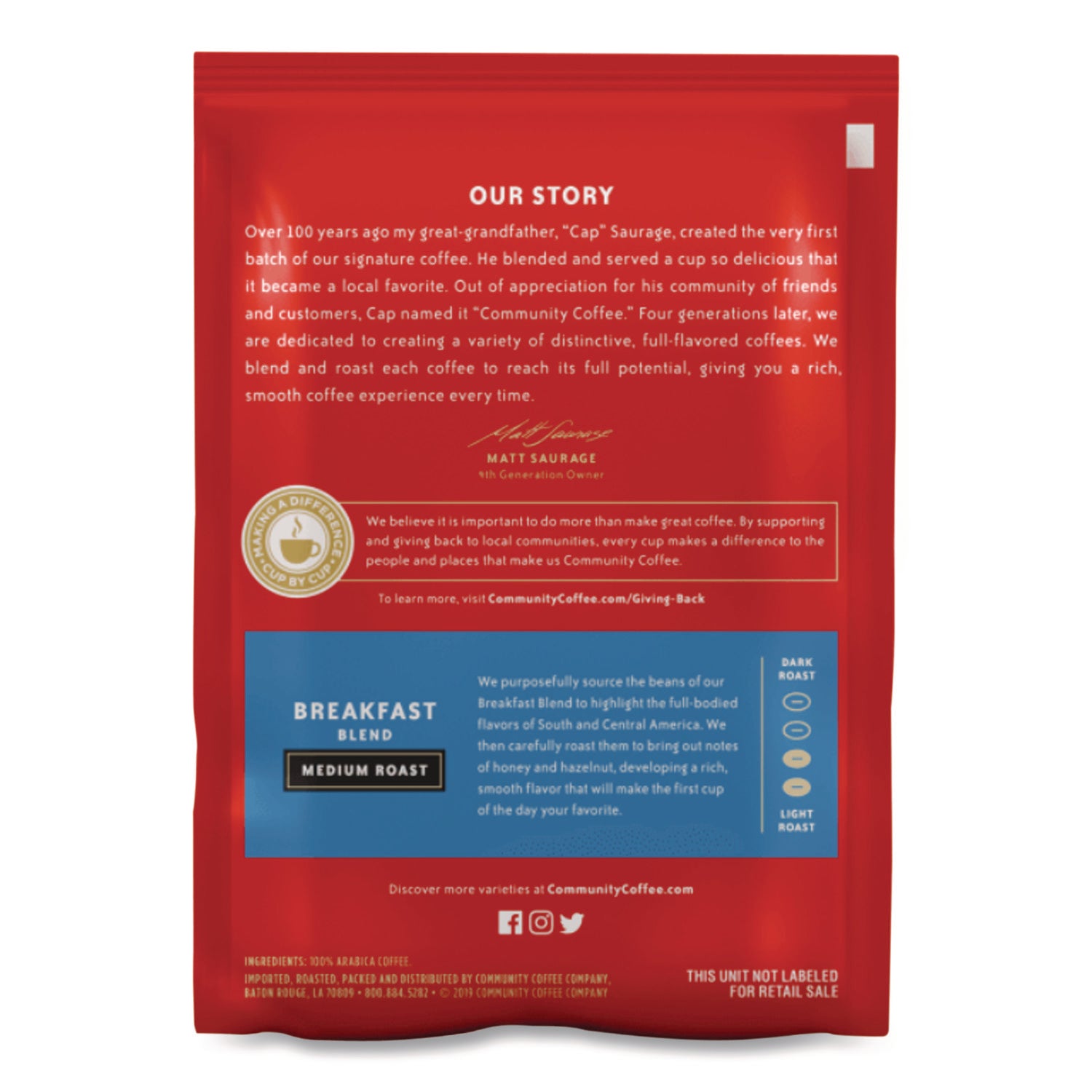 Breakfast Blend, 2.5 oz Packet, 40/Carton