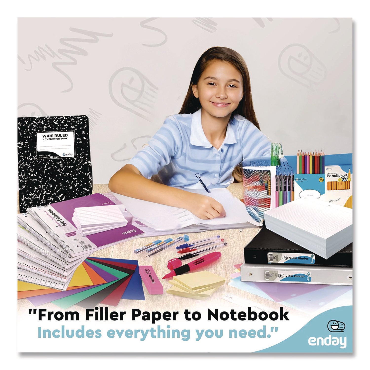 School Supply Box, 105-Piece Kit