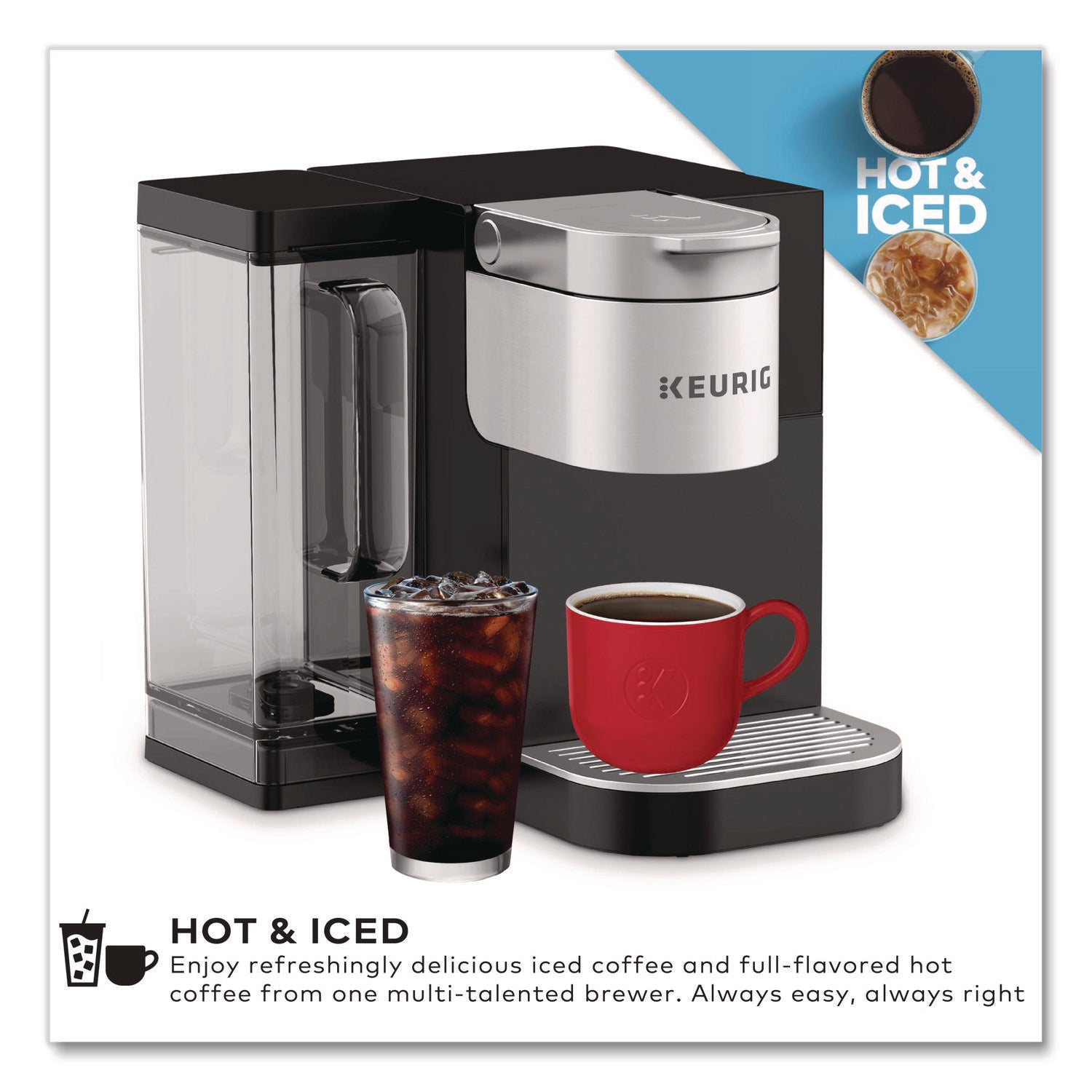 Keurig K-2550 Brewer, 3.44 Quart Water Tank, K-Cup Pod Compatible, Black, 1 Each