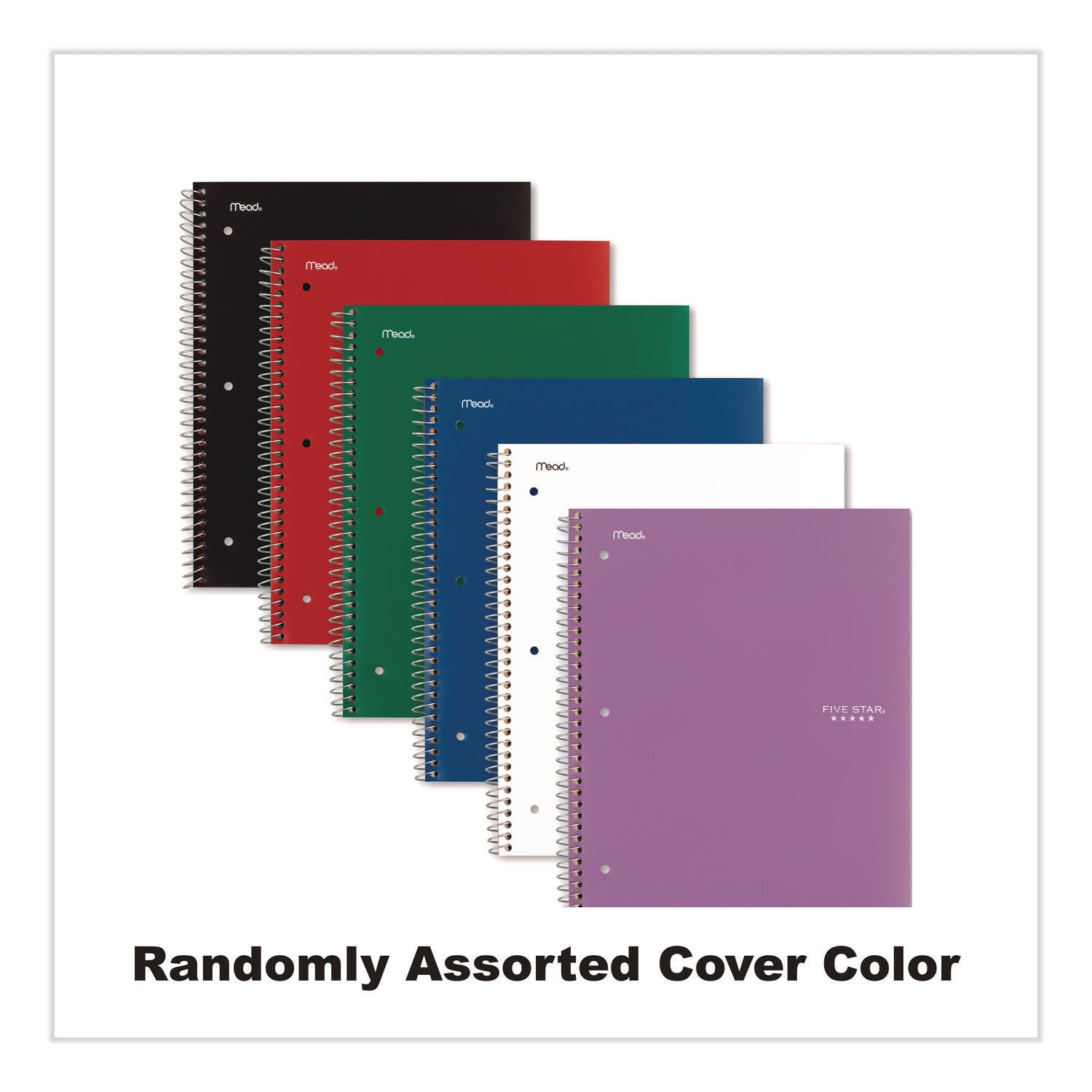 100 Sheets - Wire Bound - Wide Ruled Front Ruling - 8" x 10 1/2" Sheet Size - Assorted Plastic Cover - 1 Each