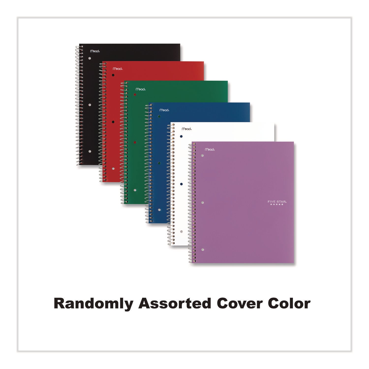200 Sheets - Wire Bound - 11" x 8 1/2" Sheet Size - White Paper - Assorted Cover - Pocket, Stiff-back, Perforated, Pocket Divider, Heavyweight, Subject, Spiral Lock - 1 Each