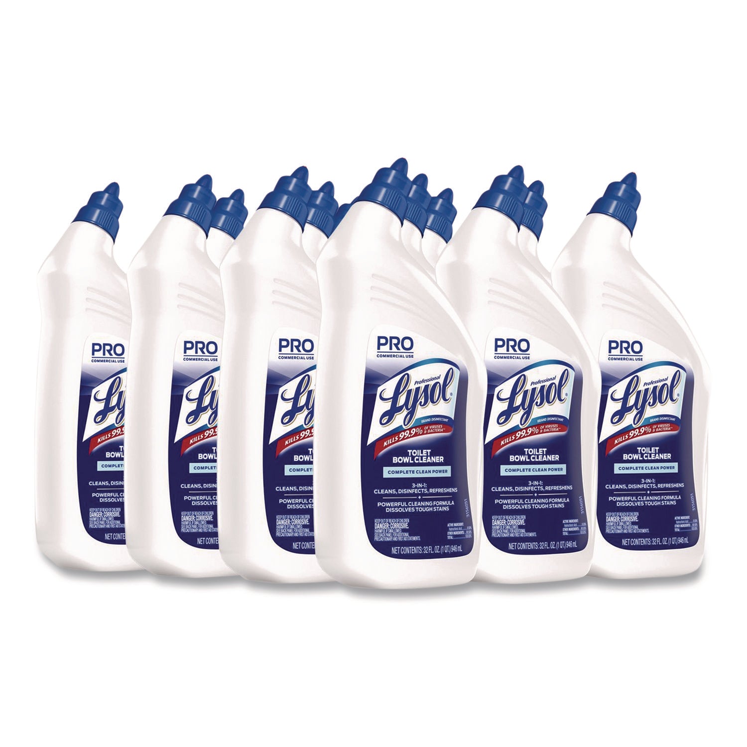 Professional Lysol Power Toilet Bowl Cleaner - For Nonporous Surface, Hard Surface, Restroom, Toilet Bowl - 32 fl oz (1 quart) - Wintergreen Scent - Recommended For: Stain Remover, Soil Remover, Limescale Remover - Disinfectant - Clear - 12 / Carton