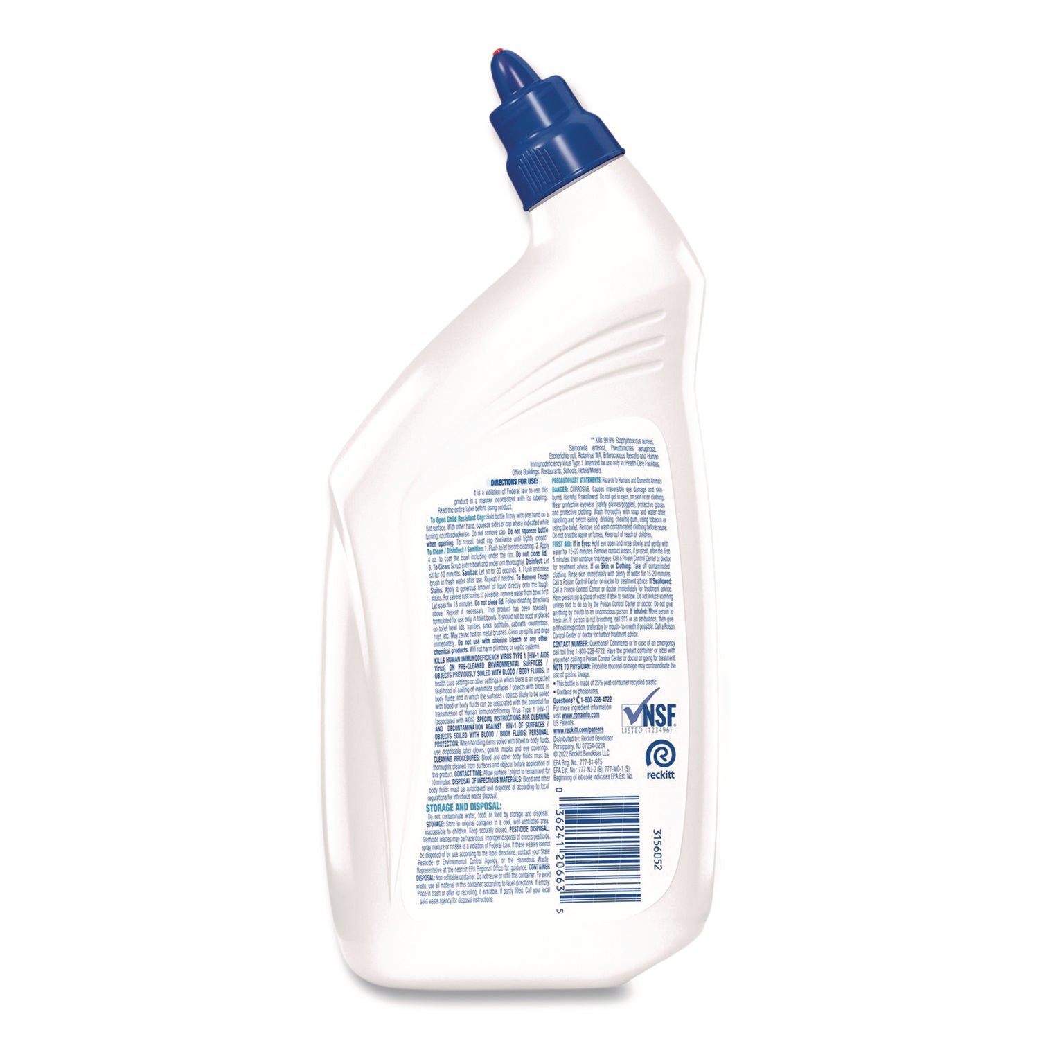 Professional Lysol Power Toilet Bowl Cleaner - For Nonporous Surface, Hard Surface, Restroom, Toilet Bowl - 32 fl oz (1 quart) - Wintergreen Scent - Recommended For: Stain Remover, Soil Remover, Limescale Remover - Disinfectant - Clear - 12 / Carton