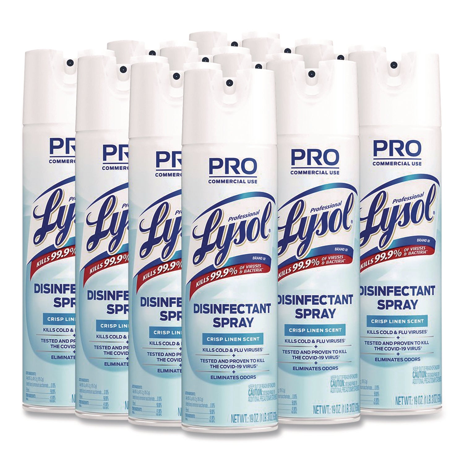 For Restroom, Food Service Area - 19 fl oz (0.6 quart) - Crisp Linen Scent - Recommended For: Odor Remover, Germs Remover - Disinfectant, CFC-free - Clear - 12 / Carton