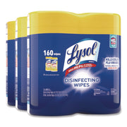 Lysol Disinfecting Wipes, Lemon Lime Scent, 80 Wipes per Tub, 160 Wipes per Pack, Pre-moistened, Antibacterial, White