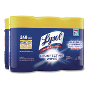 Lysol Lemon/Lime Disinfecting Wipes - For Multi Surface, Multipurpose - Lemon, Lime Blossom Scent - Recommended For: Virus Remover, Bacteria Remover - Pre-moistened, Deodorize, Disinfectant, Anti-bacterial - White - 80/Tub - 2 / Carton