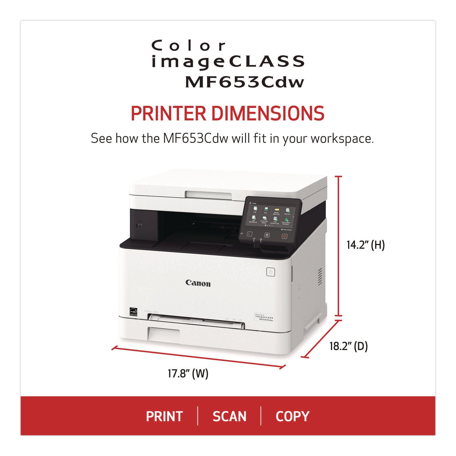 Canon imageCLASS MF653Cdw Wireless Laser Multifunction Printer - Color - White