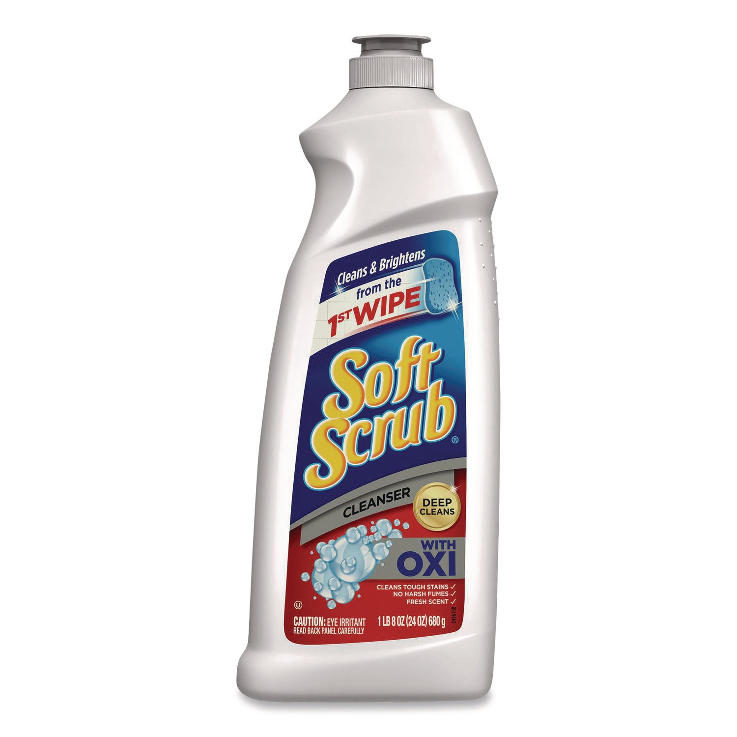 Soft Scrub Total Bath/Kitchen Cleanser - For Multipurpose - Scrubber - 24 fl oz (0.8 quart) - Fresh Scent - Cleanse, Kosher - White - 1 Each