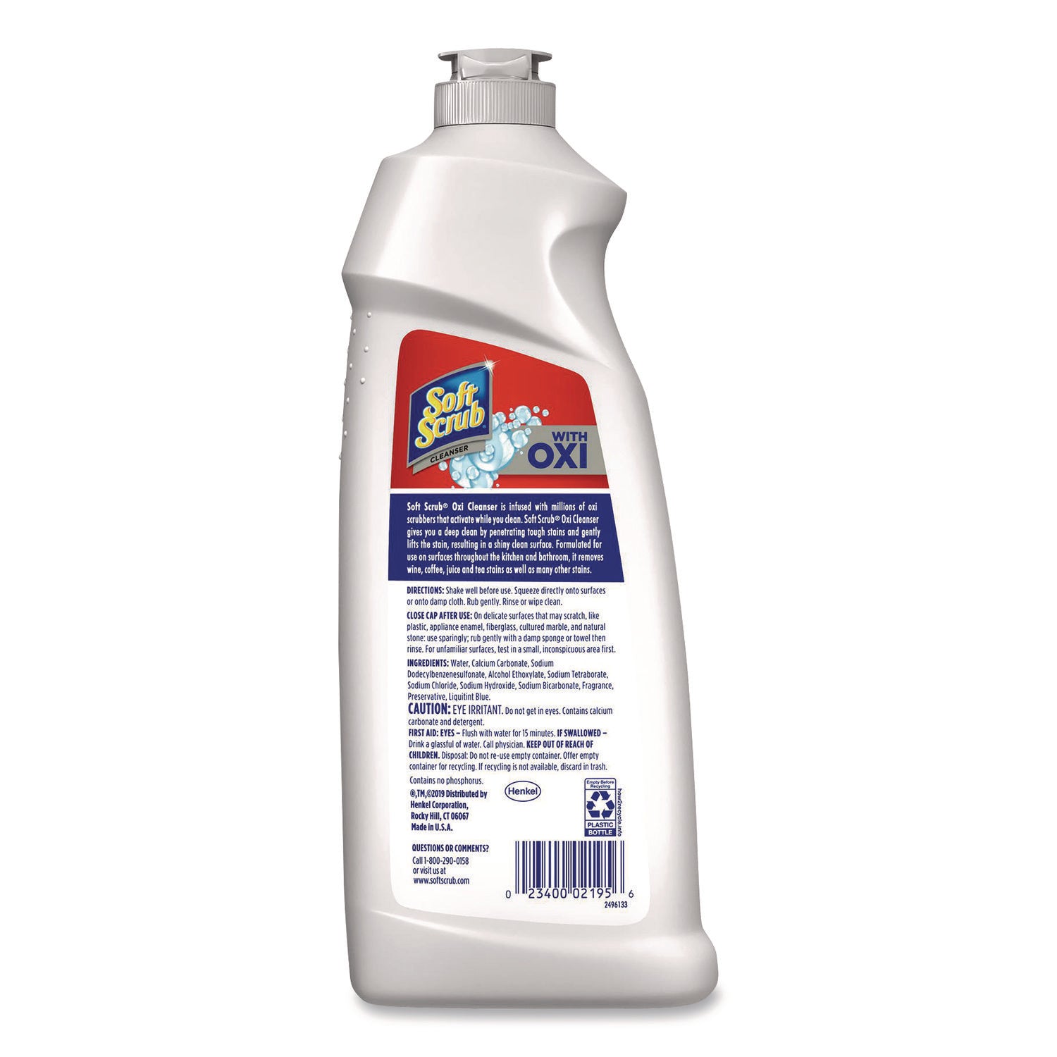 Soft Scrub Total Bath/Kitchen Cleanser - For Multipurpose - Scrubber - 24 fl oz (0.8 quart) - Fresh Scent - Cleanse, Kosher - White - 1 Each