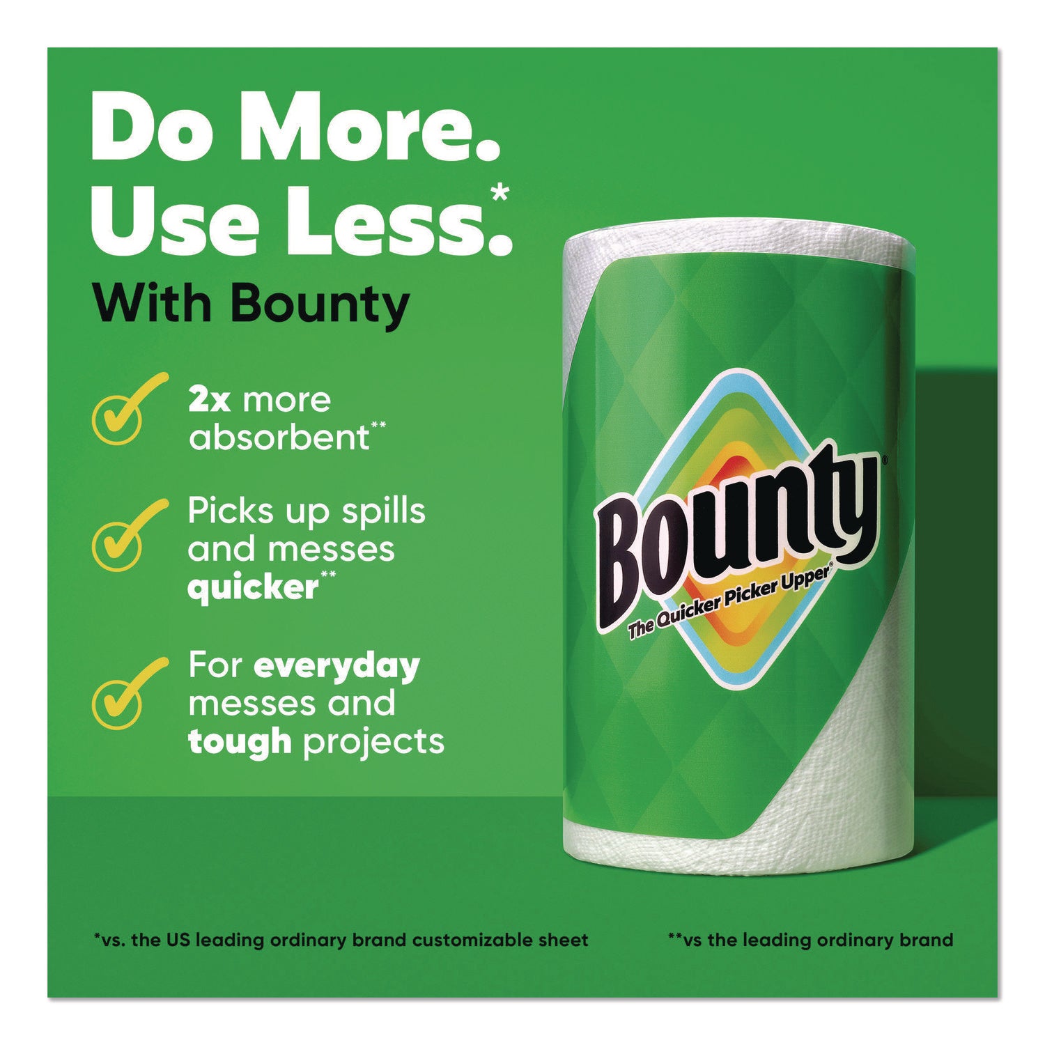 Bounty Select-A-Size Paper Towels, 2 Ply, 123 Sheets per Roll, Diamond Texture, White, 6 Rolls per Carton