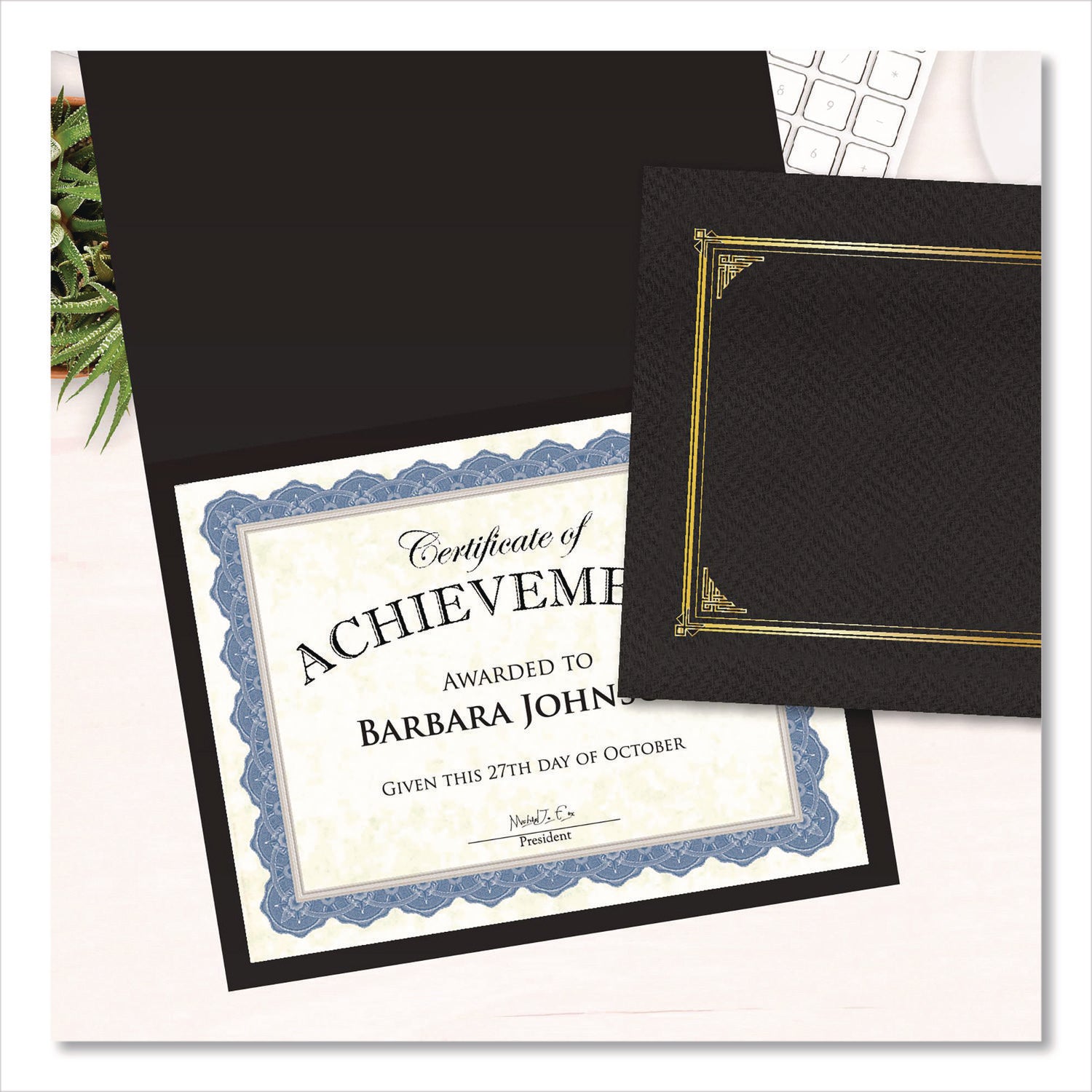 8.5" Width x 11" Length - Inkjet, Laser Compatible - Blue Border - 1 Pack