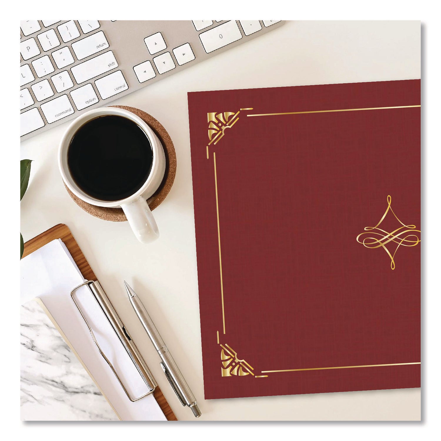 Geographics Letter Recycled Certificate Holder - 8 1/2" x 11" - Cordova, Gold - Damage Resistant, Die-cut, Sturdy - 30% Recycled - 1 Pack