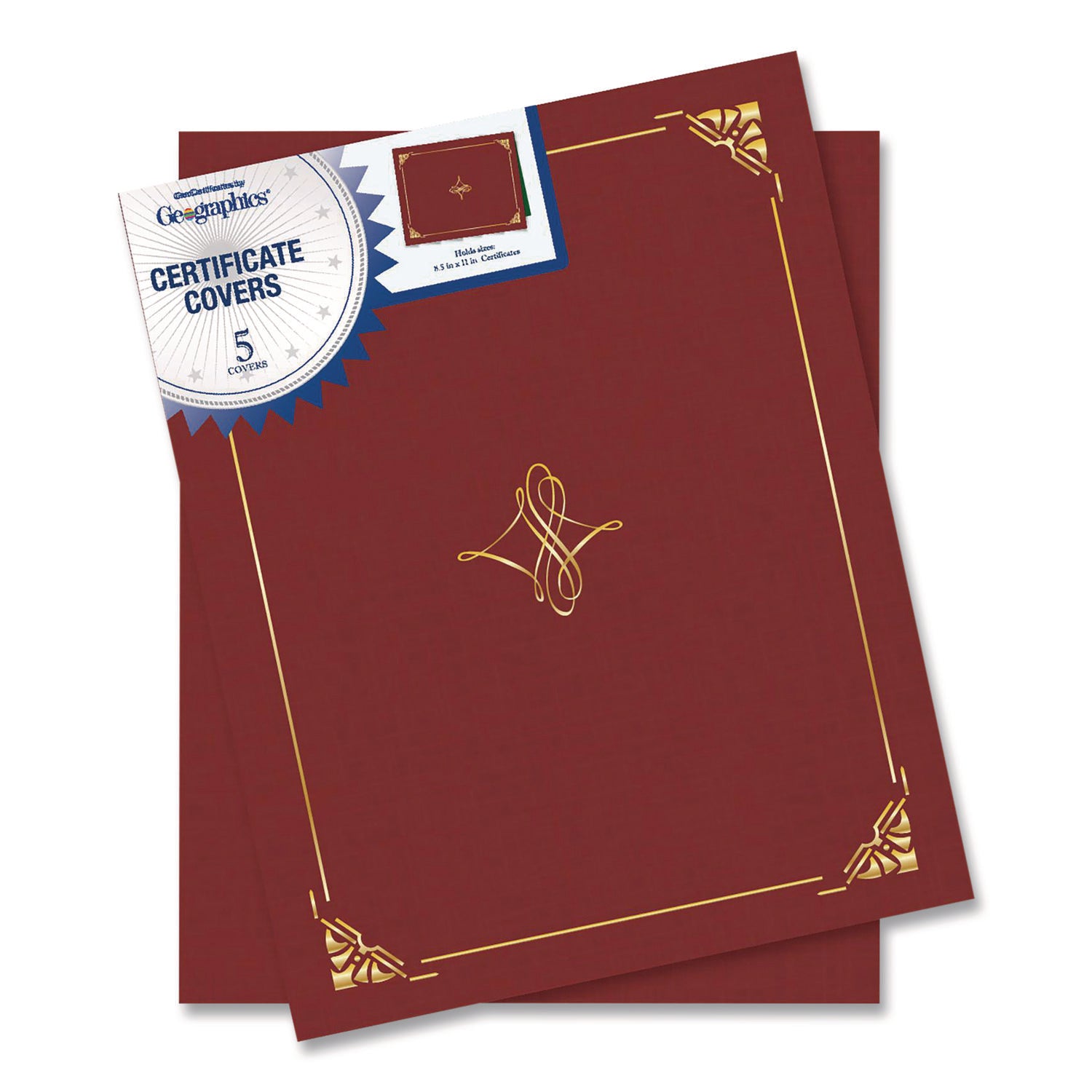Geographics Letter Recycled Certificate Holder - 8 1/2" x 11" - Cordova, Gold - Damage Resistant, Die-cut, Sturdy - 30% Recycled - 1 Pack