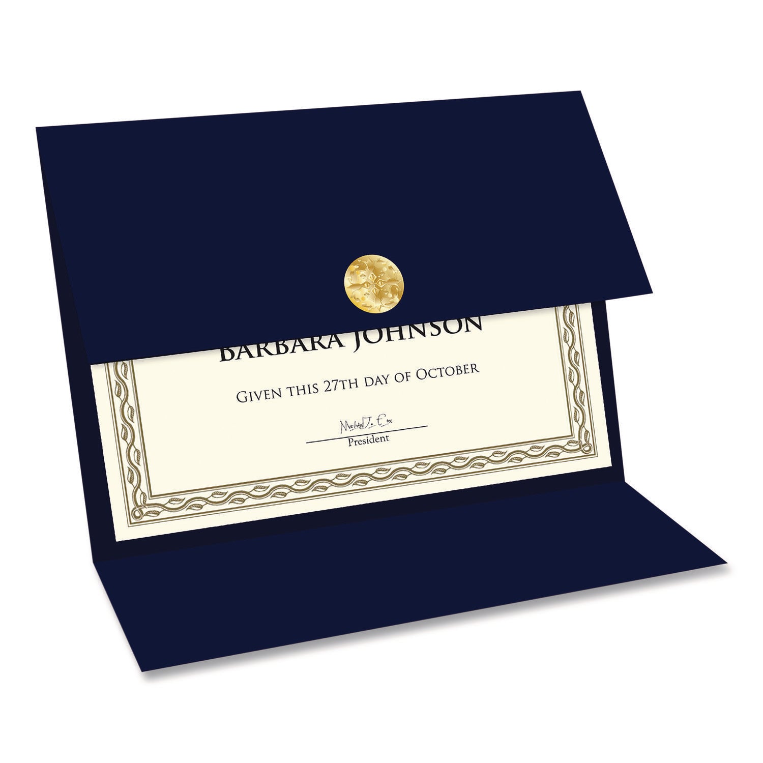 Geographics Recycled Certificate Holder, Navy, 30% Recycled Content, 5 Pack