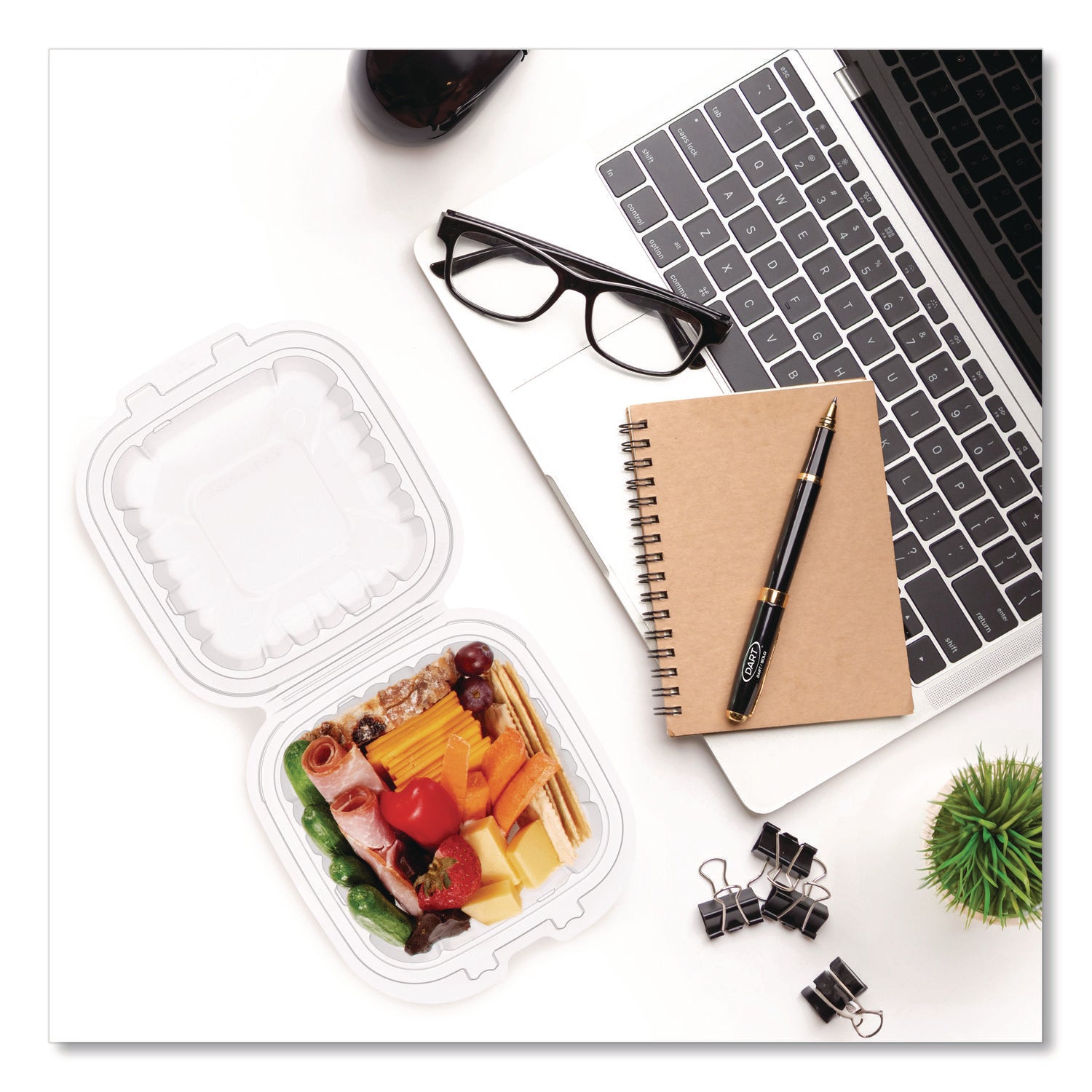 Microwaveable Hinged Containers, 6.31 x 6.31 x 3, Clear, Plastic, 300/Carton