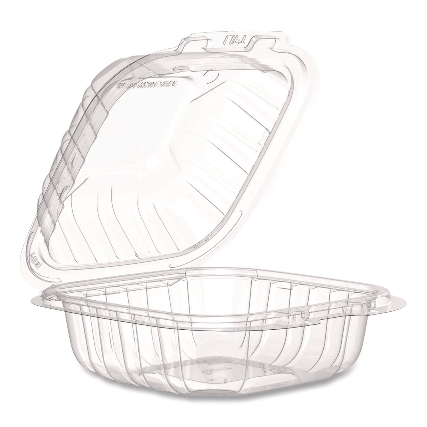 Microwaveable Hinged Containers, 6.31 x 6.31 x 3, Clear, Plastic, 300/Carton