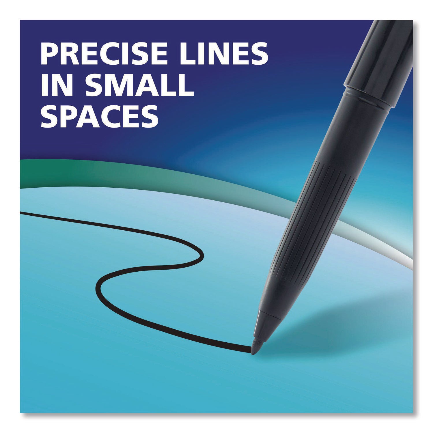 Vis-A-Vis Wet Erase Marker, Fine Bullet Tip, Black, Dozen