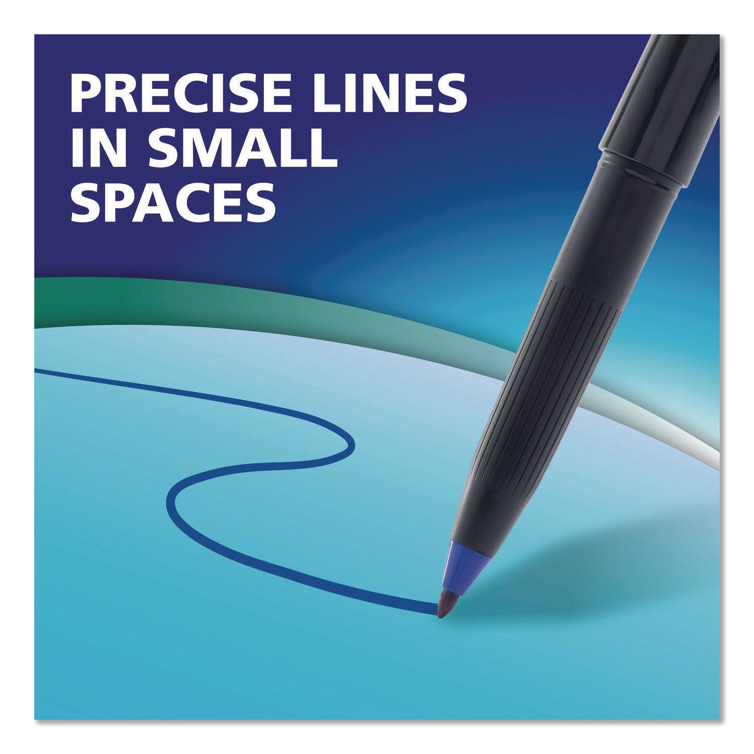 Vis-a-Vis Wet Erase Markers, Ultra Fine Point, Blue, 12 Count