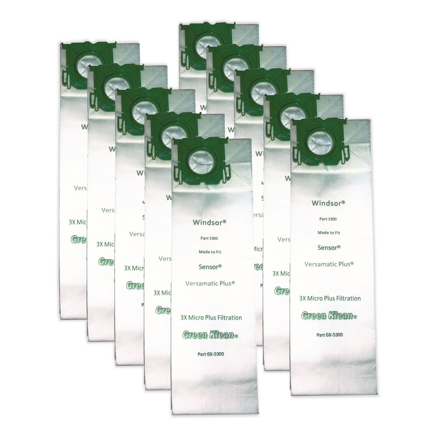 Replacement Vacuum Bags, Fits Allstar/century/karcher/prochem/sebo/versamatic Plus/windsor Sensor, 10/pack