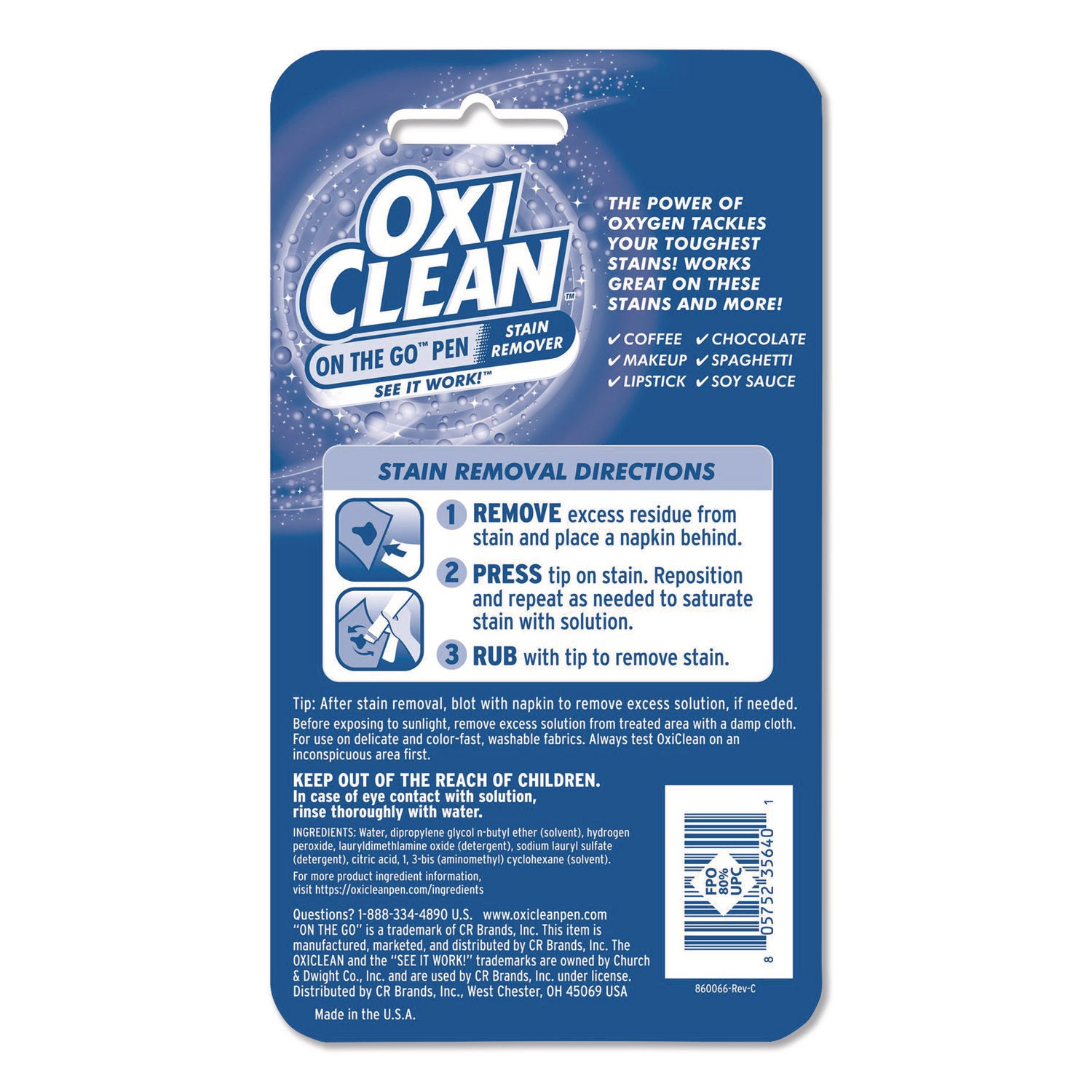 On-the-Go Pen Stain Remover, Bonus Size, 22 mL, 6/Pack