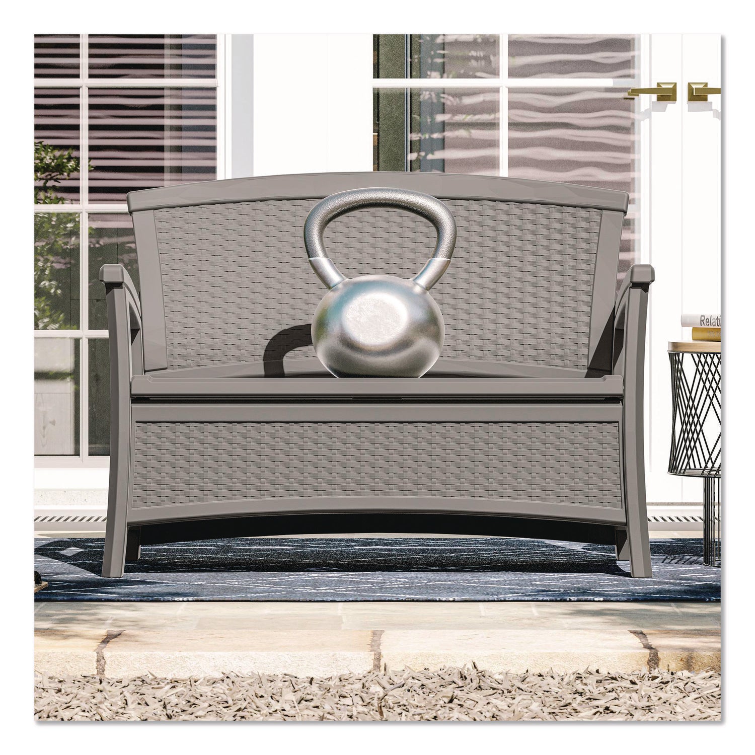 Elements Loveseat with Storage, 47" x 29.75" x 35.5", Dove Gray